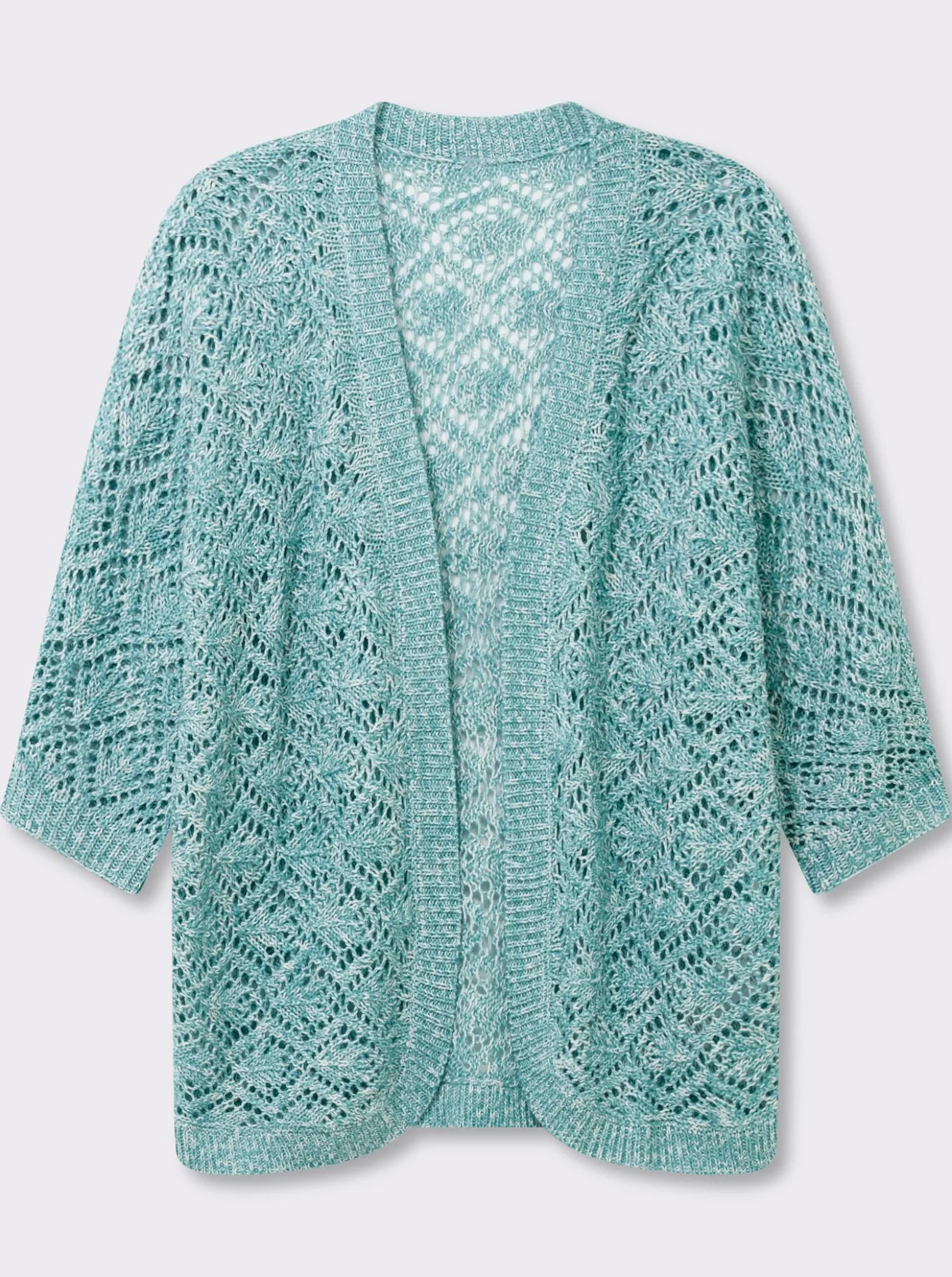 Ajourstrickjacke mit Fledermaus-Ärmeln