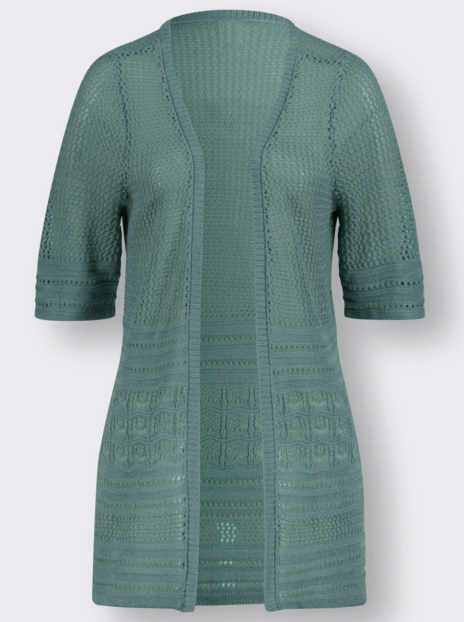 Ajourstrickjacke mit kurzen Ärmeln