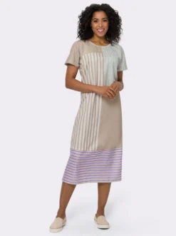 A-Linien-Kleid in Leinen-Optik