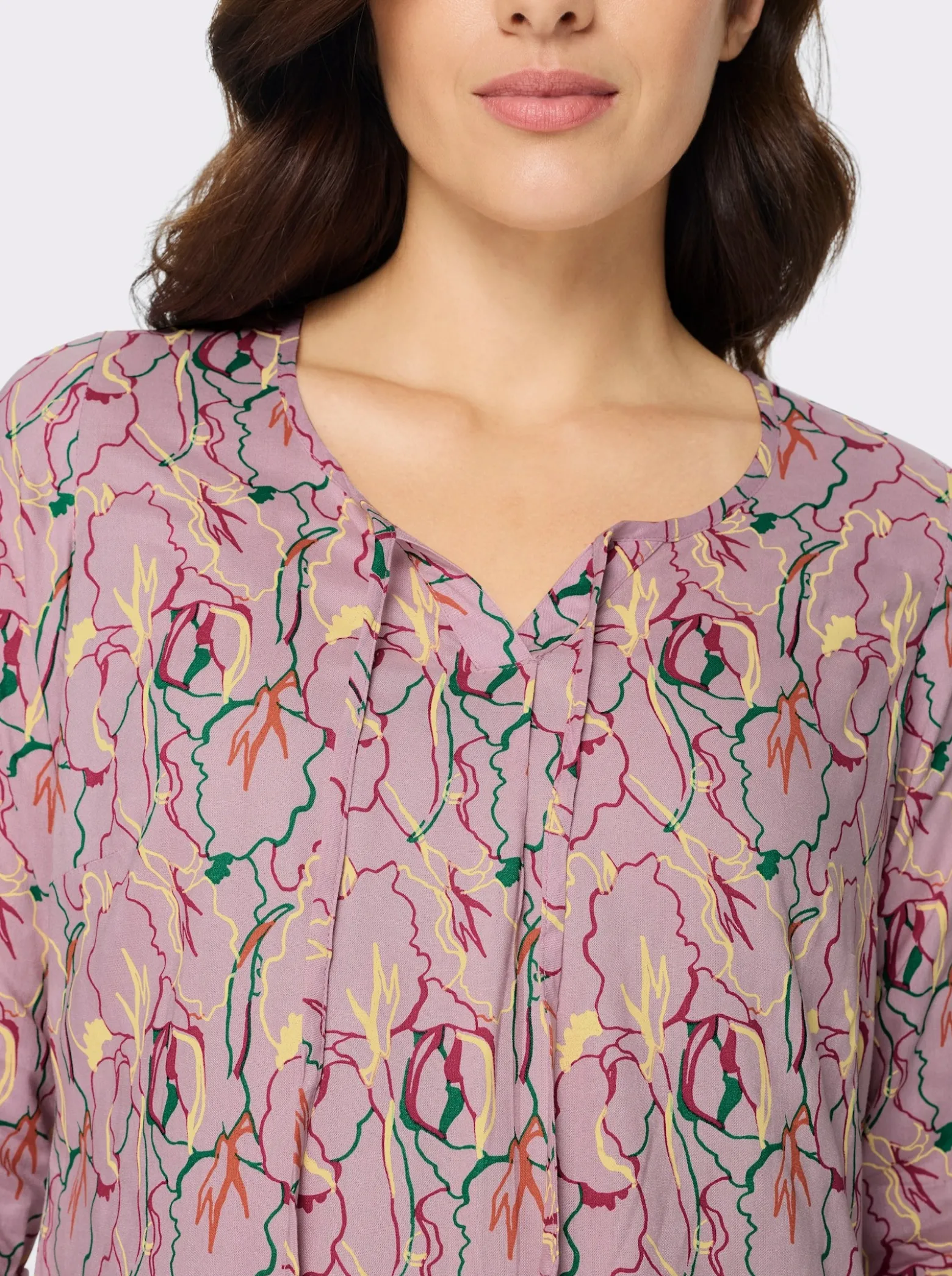 A-Linien-Kleid mit Bindeband am Ausschnitt