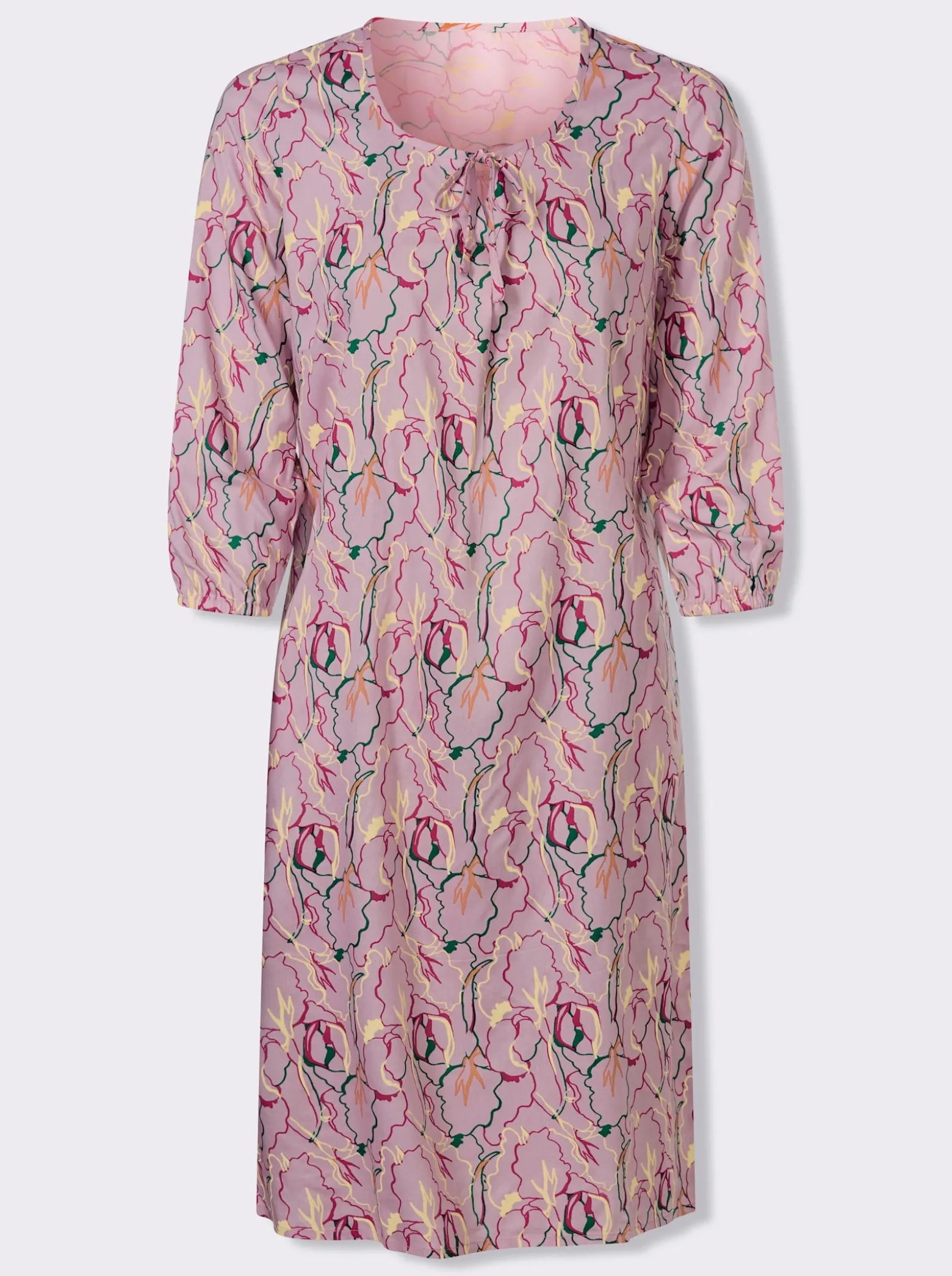 A-Linien-Kleid mit Bindeband am Ausschnitt