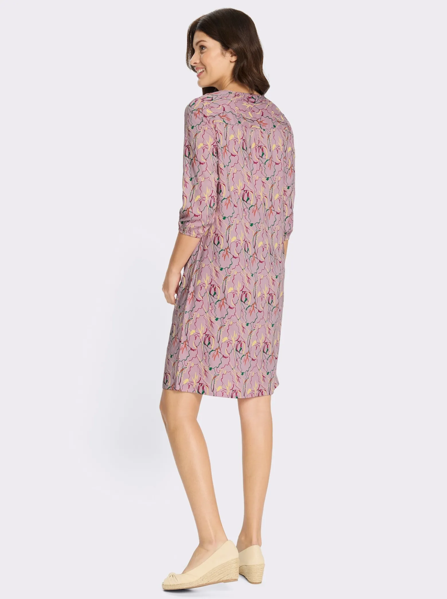 A-Linien-Kleid mit Bindeband am Ausschnitt