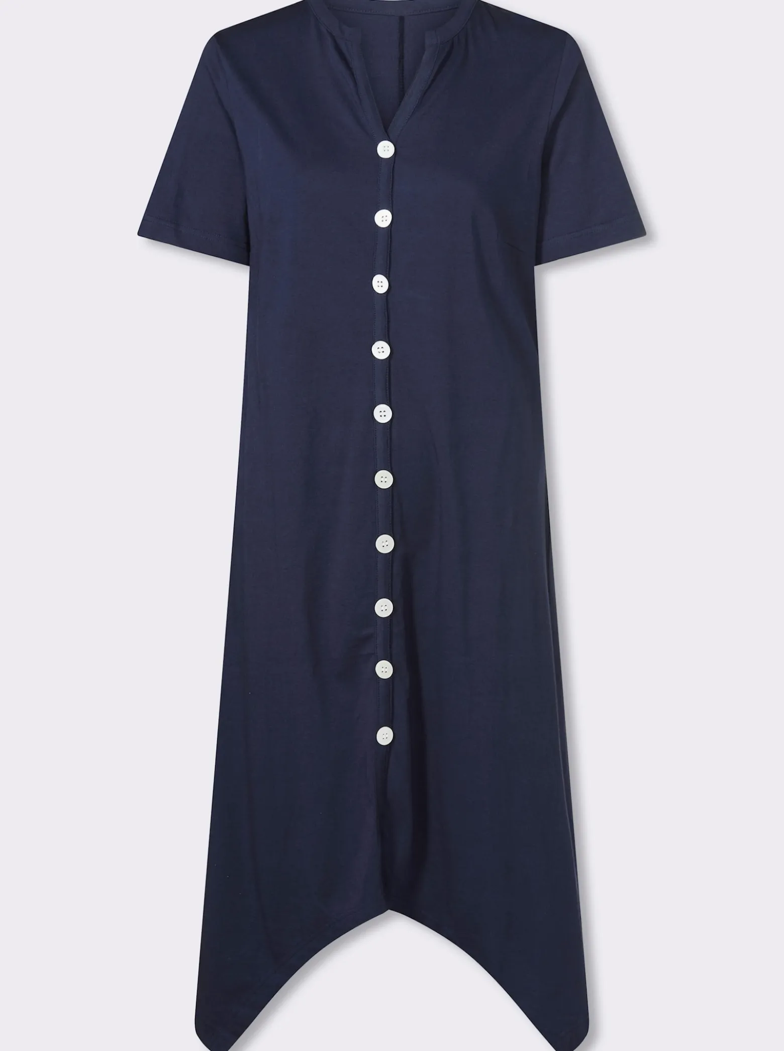 A-Linien-Kleid mit durchgehender Knopfleiste