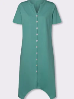 A-Linien-Kleid mit durchgehender Knopfleiste