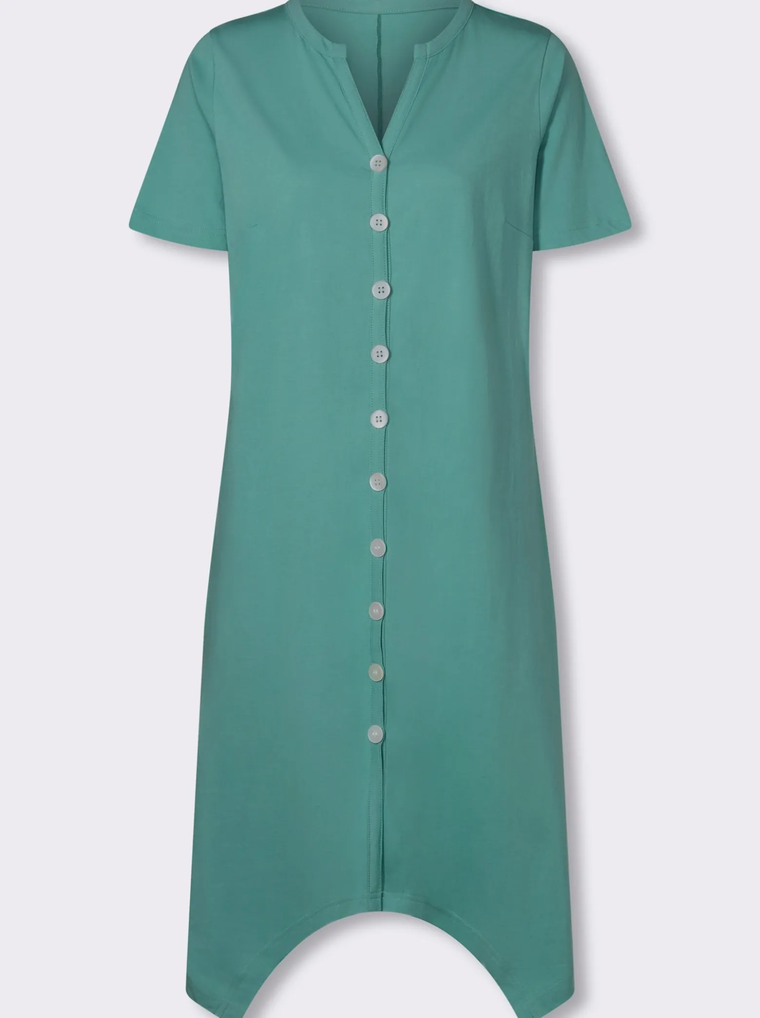 A-Linien-Kleid mit durchgehender Knopfleiste