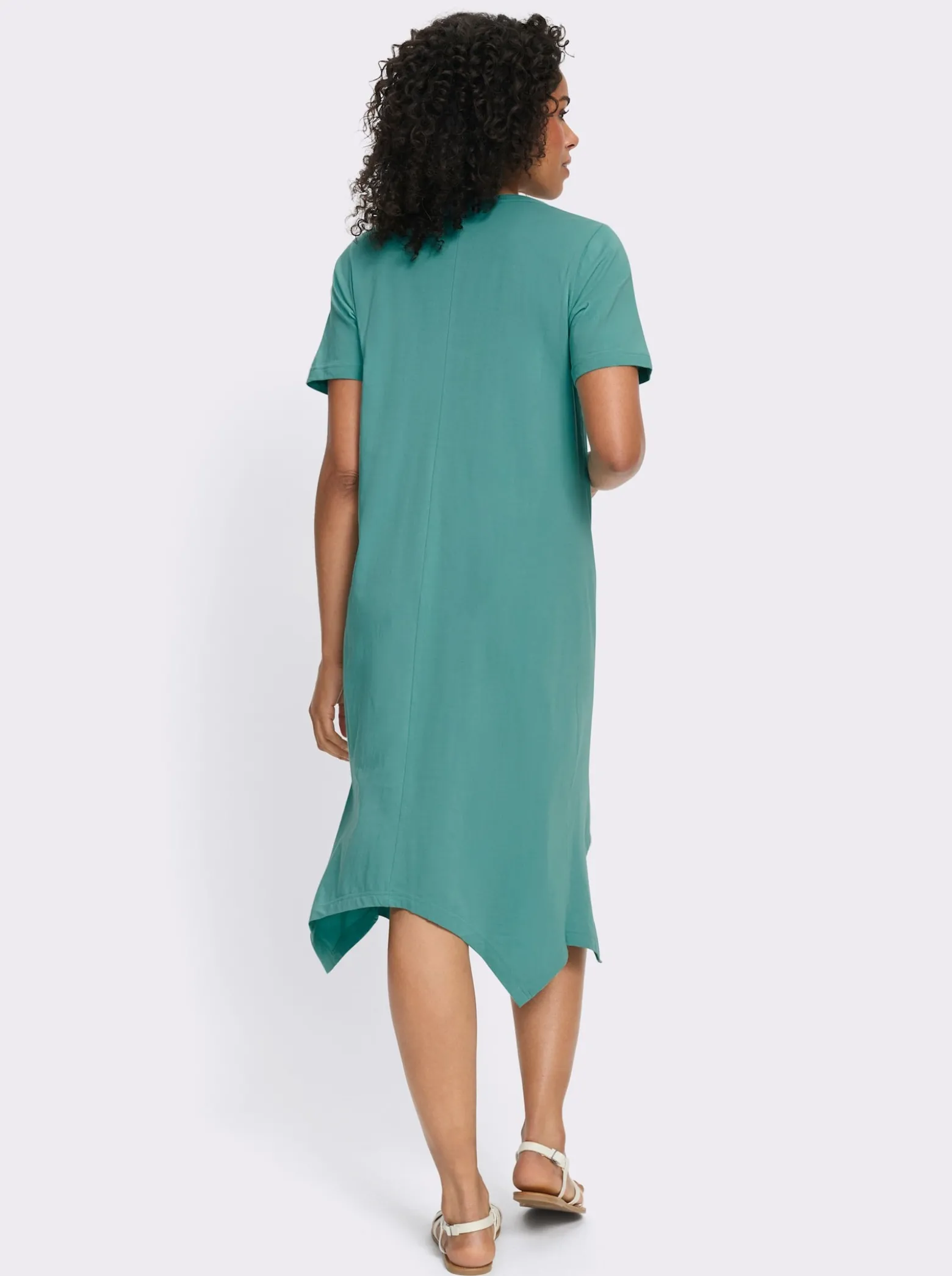A-Linien-Kleid mit durchgehender Knopfleiste