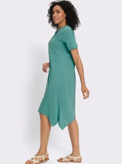 A-Linien-Kleid mit durchgehender Knopfleiste