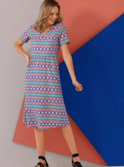 A-Linien-Kleid mit Raffungen