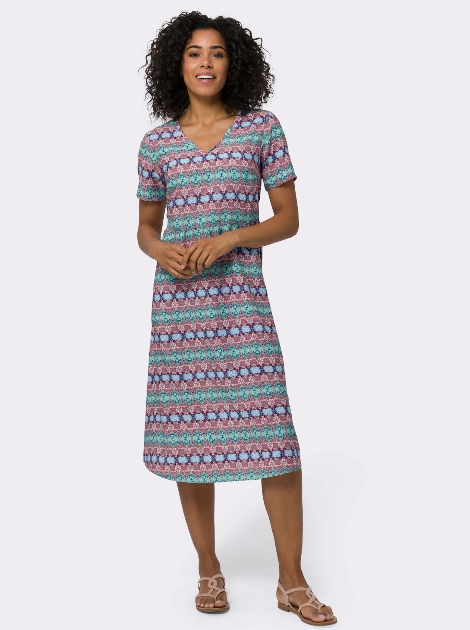A-Linien-Kleid mit Raffungen