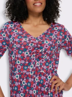 A-Linien-Kleid mit Raffungen vorne