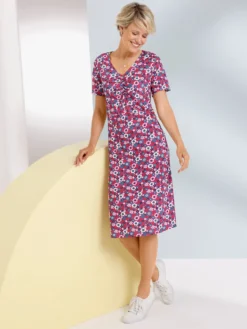A-Linien-Kleid mit Raffungen vorne