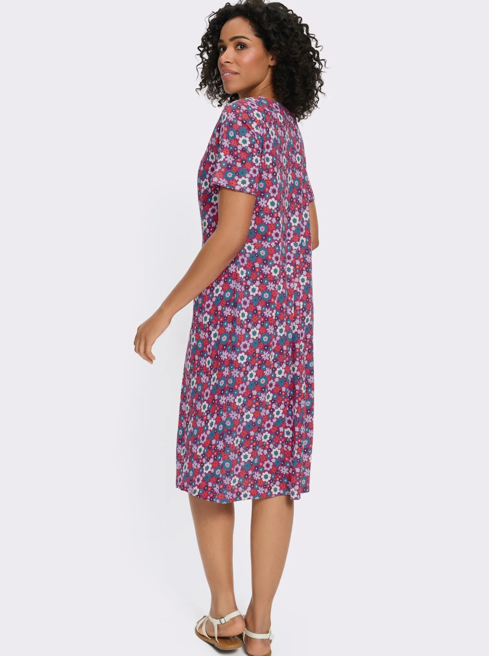 A-Linien-Kleid mit Raffungen vorne