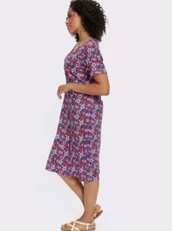 A-Linien-Kleid mit Raffungen vorne