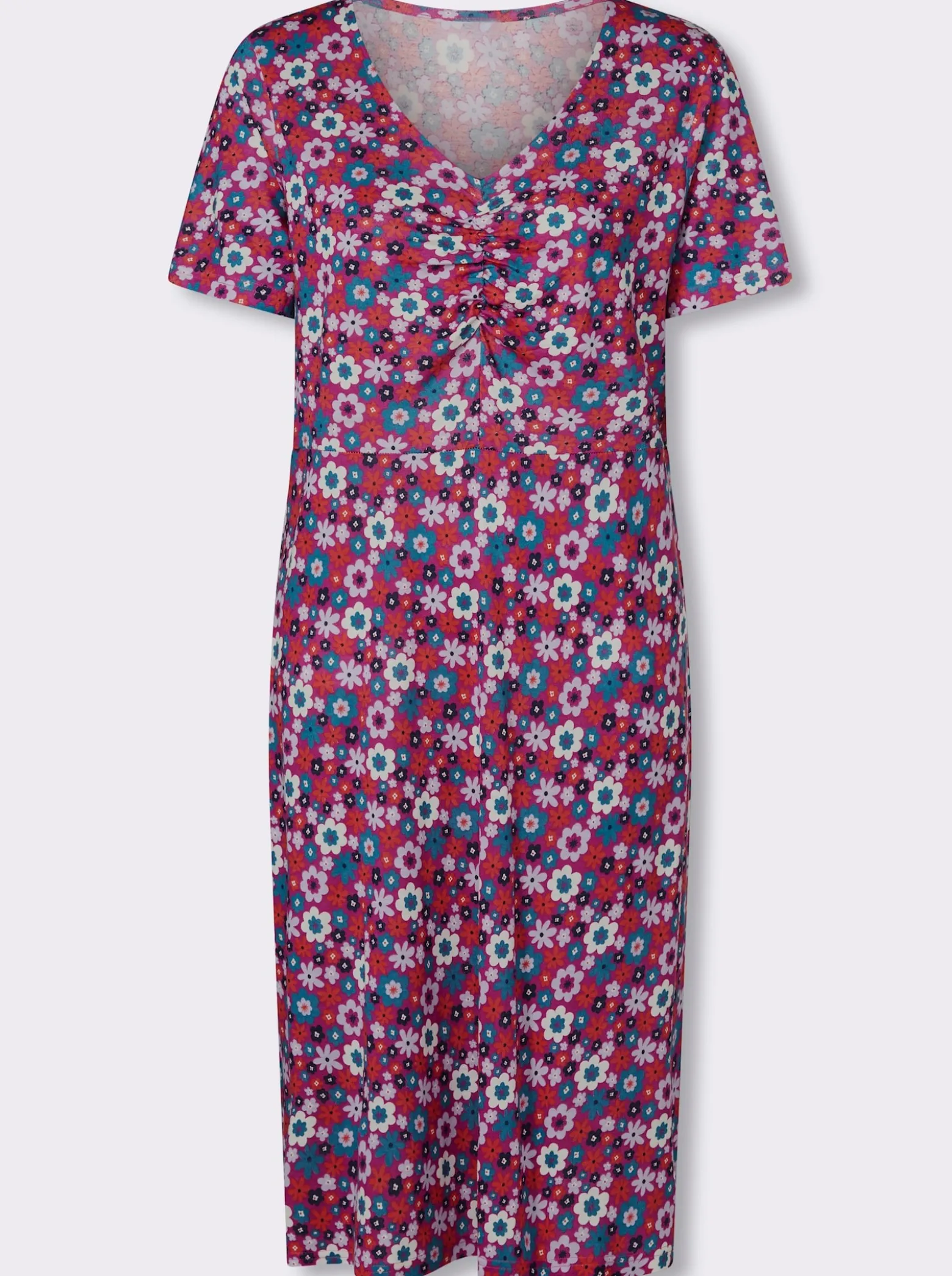 A-Linien-Kleid mit Raffungen vorne