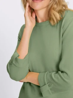 3/4-Arm-Pullover aus reiner Baumwolle