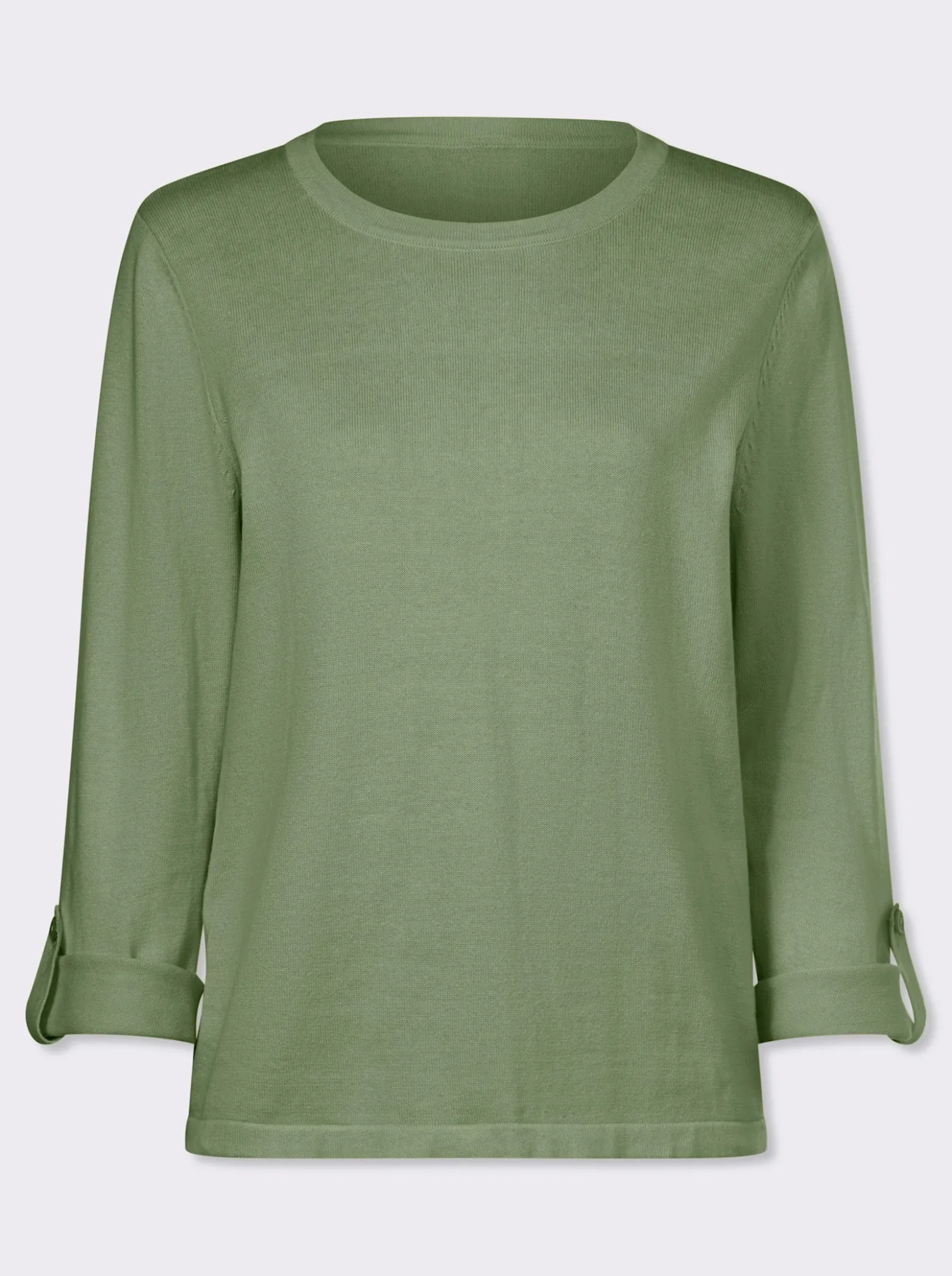 3/4-Arm-Pullover aus reiner Baumwolle