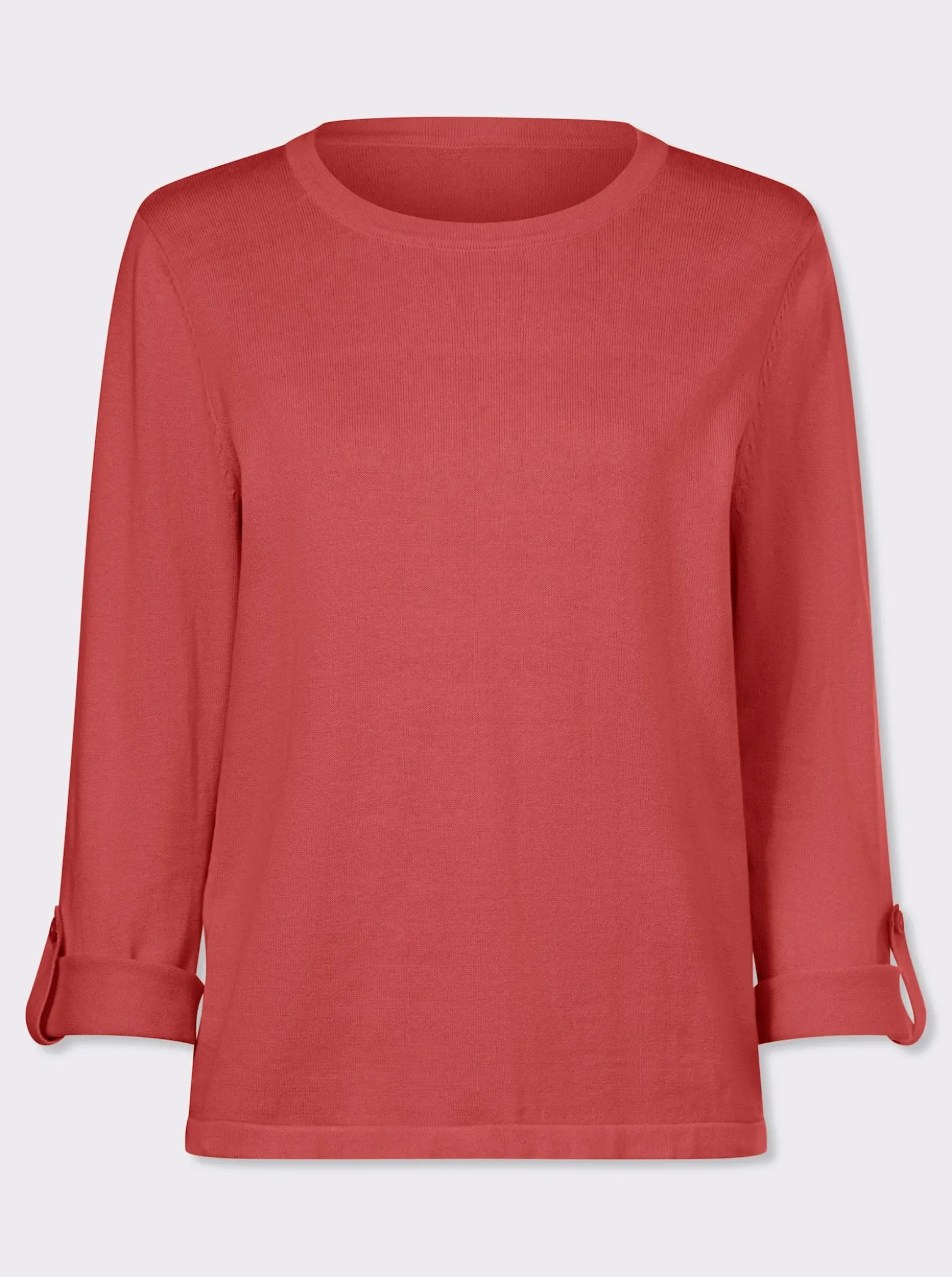 3/4-Arm-Pullover aus reiner Baumwolle