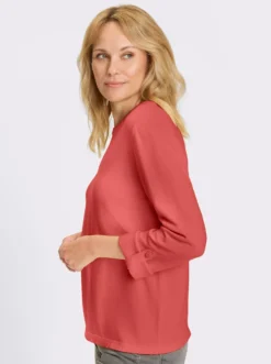 3/4-Arm-Pullover aus reiner Baumwolle