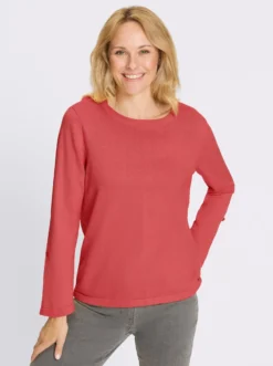 3/4-Arm-Pullover aus reiner Baumwolle