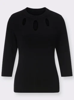 3/4-Arm-Pullover aus reiner Viskose