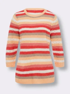 3/4-Arm-Pullover im Ringel-Dessin