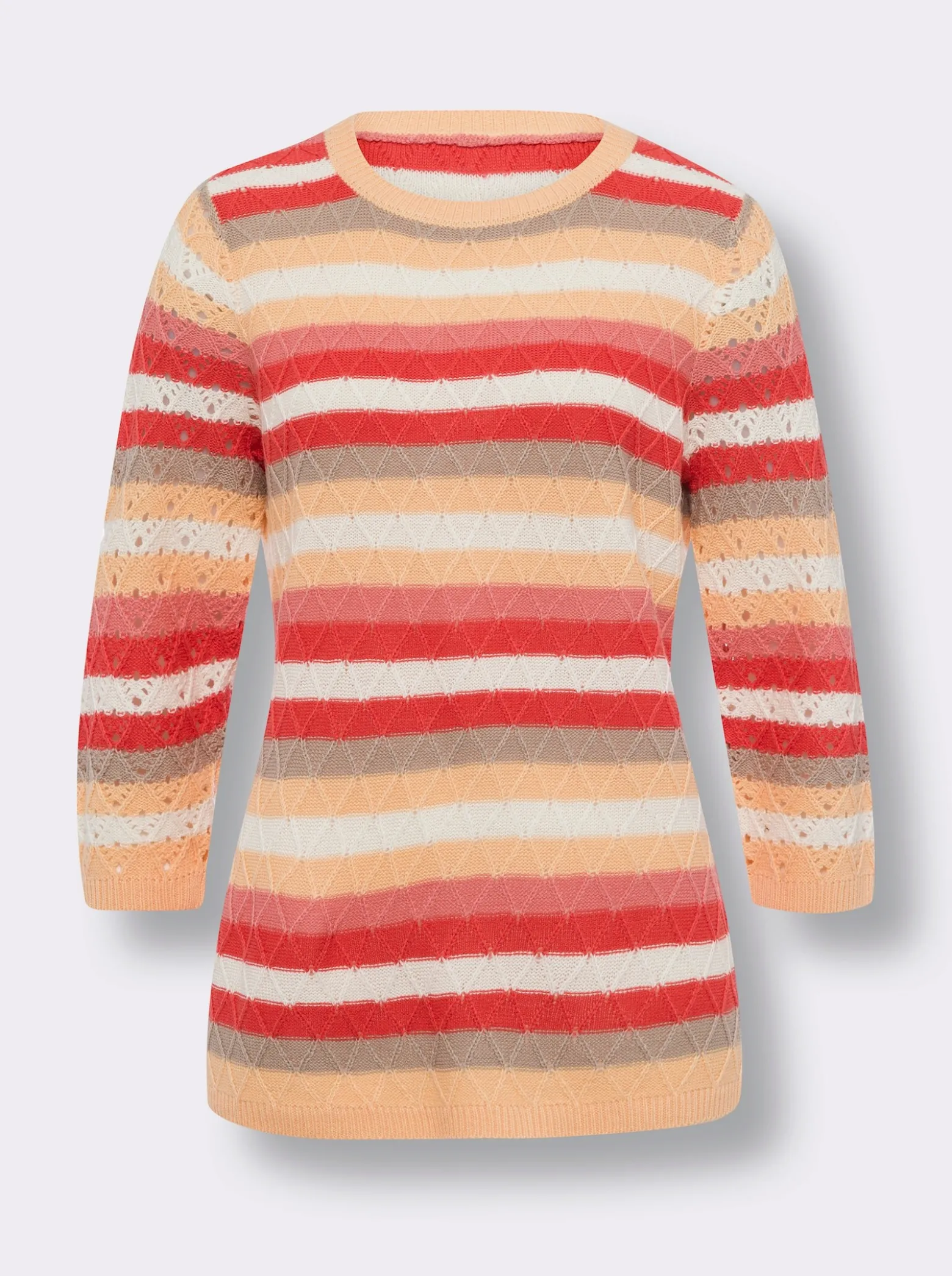 3/4-Arm-Pullover im Ringel-Dessin
