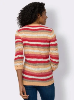 3/4-Arm-Pullover im Ringel-Dessin