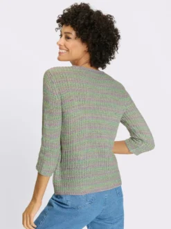 3/4-Arm-Pullover in Grobstrick-Optik