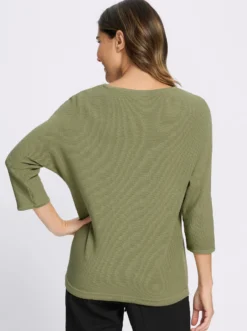 3/4-Arm-Pullover mit Fledermaus-Ärmeln