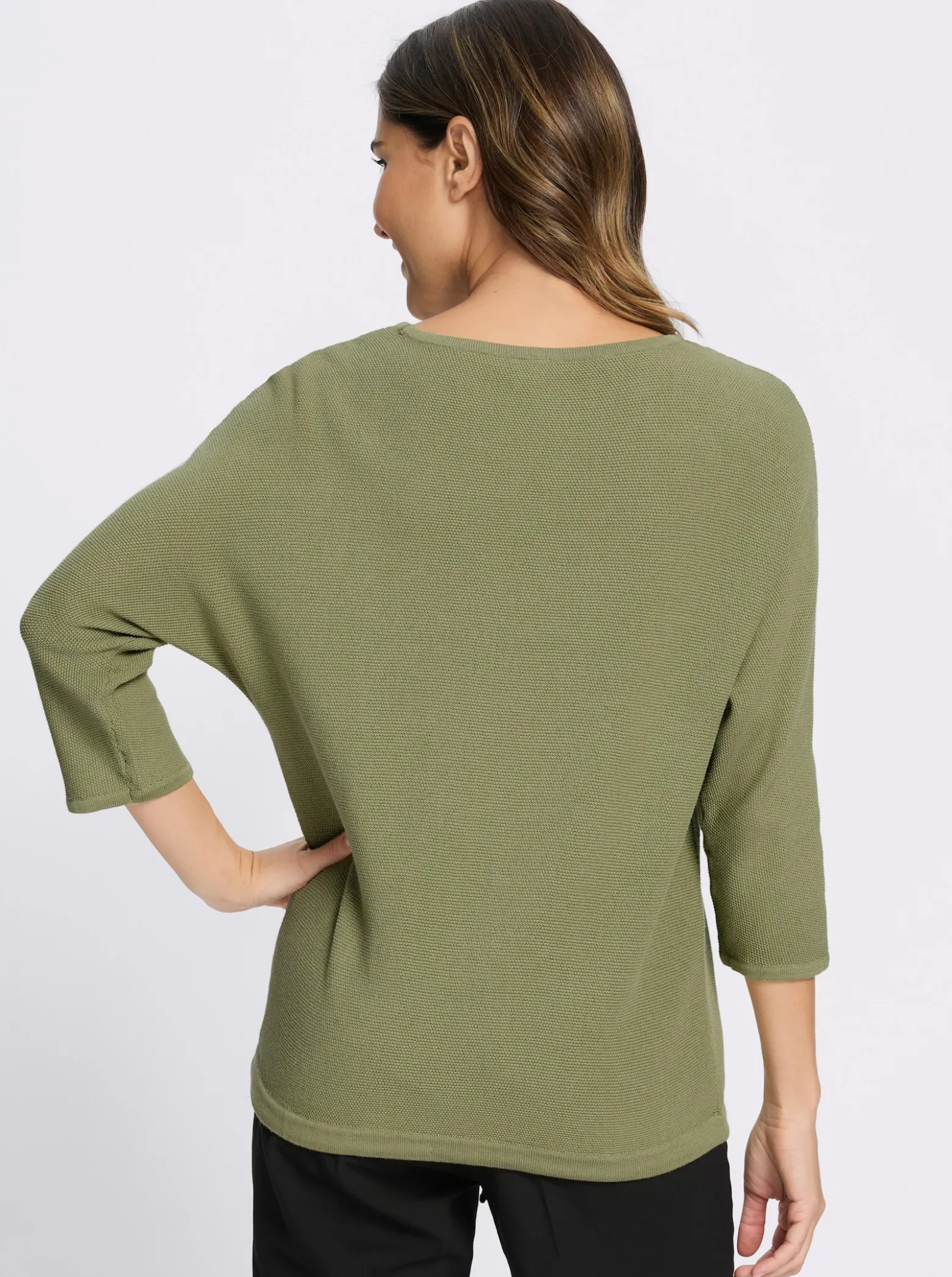 3/4-Arm-Pullover mit Fledermaus-Ärmeln