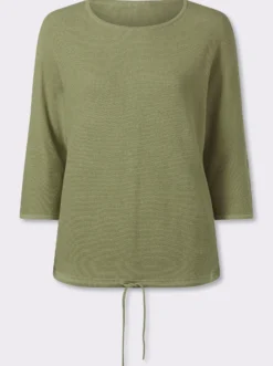 3/4-Arm-Pullover mit Fledermaus-Ärmeln