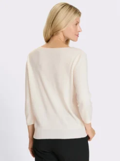 3/4-Arm-Pullover mit Glitzersteinchen