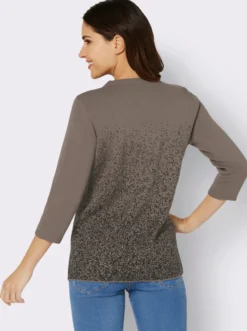 3/4-Arm-Pullover mit Glitzersteinchen