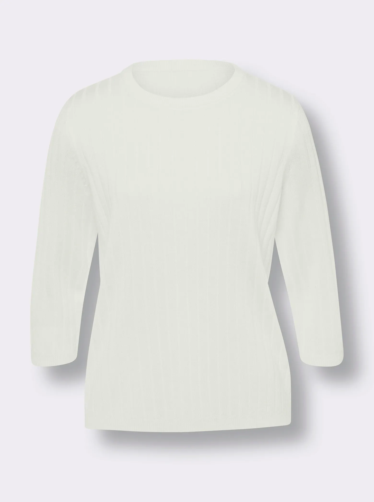 3/4-Arm-Pullover mit Ripp-Muster allover