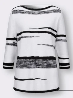 3/4-Arm-Pullover mit U-Boot-Ausschnitt
