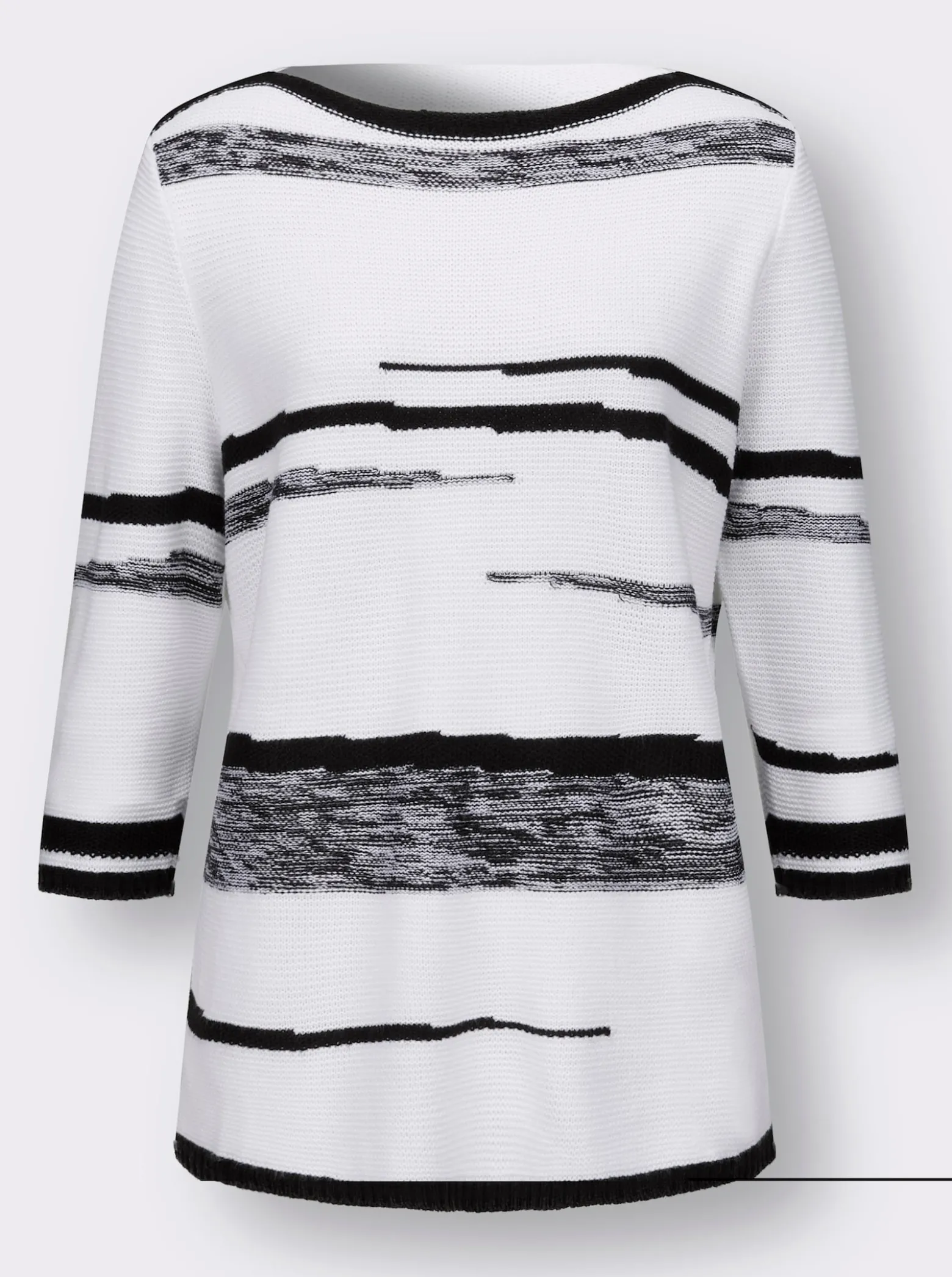 3/4-Arm-Pullover mit U-Boot-Ausschnitt