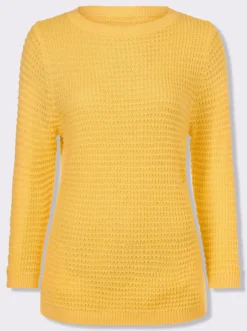 3/4-Arm-Pullover mit U-Boot-Ausschnitt