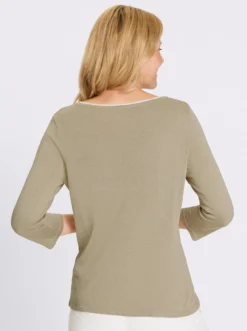 3/4-Arm-Pullover mit U-Boot-Ausschnitt