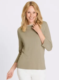 3/4-Arm-Pullover mit U-Boot-Ausschnitt