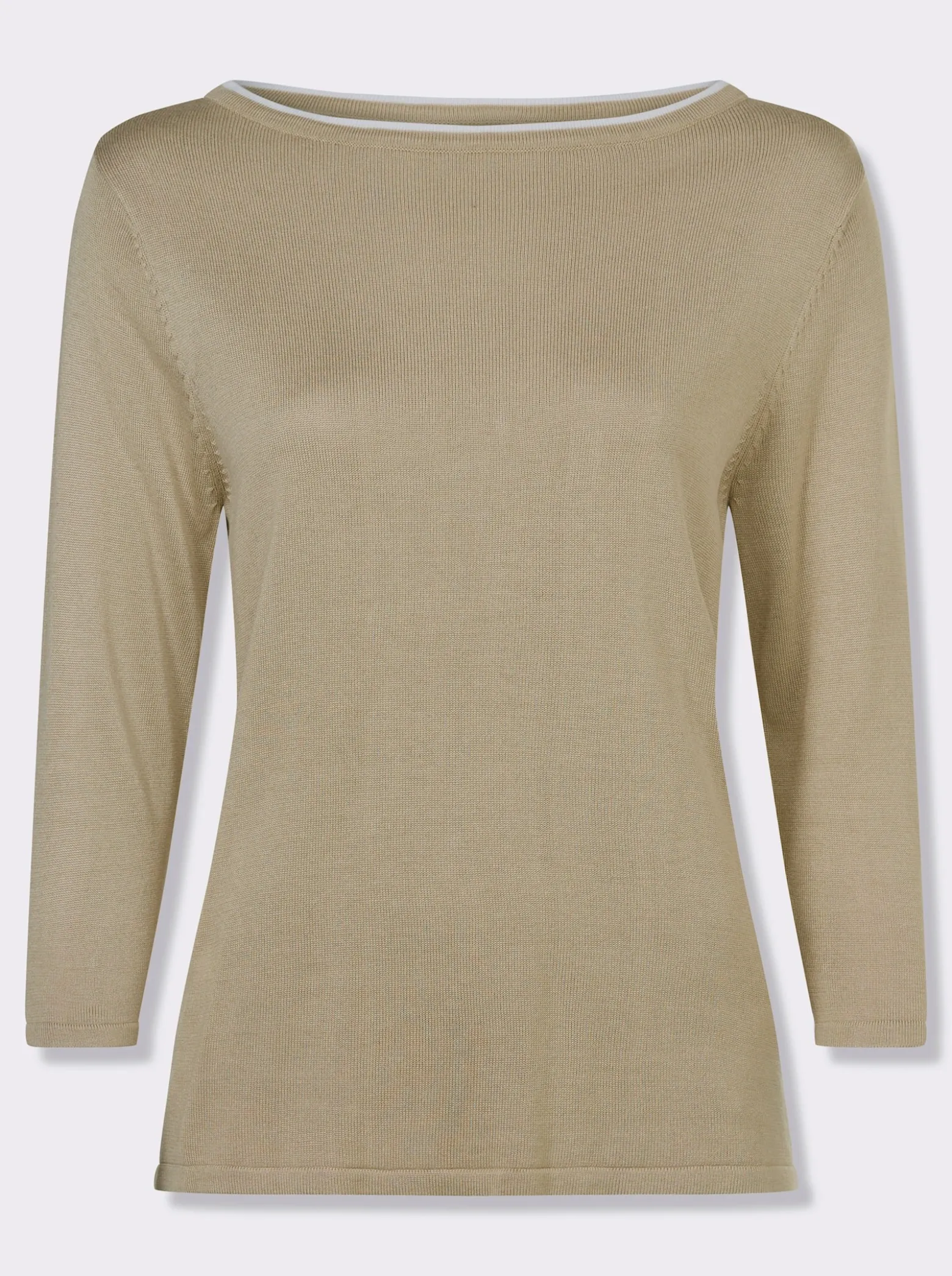 3/4-Arm-Pullover mit U-Boot-Ausschnitt