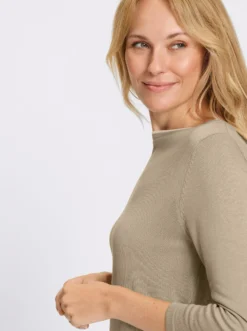 3/4-Arm-Pullover mit U-Boot-Ausschnitt