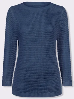 3/4-Arm-Pullover mit U-Boot-Ausschnitt