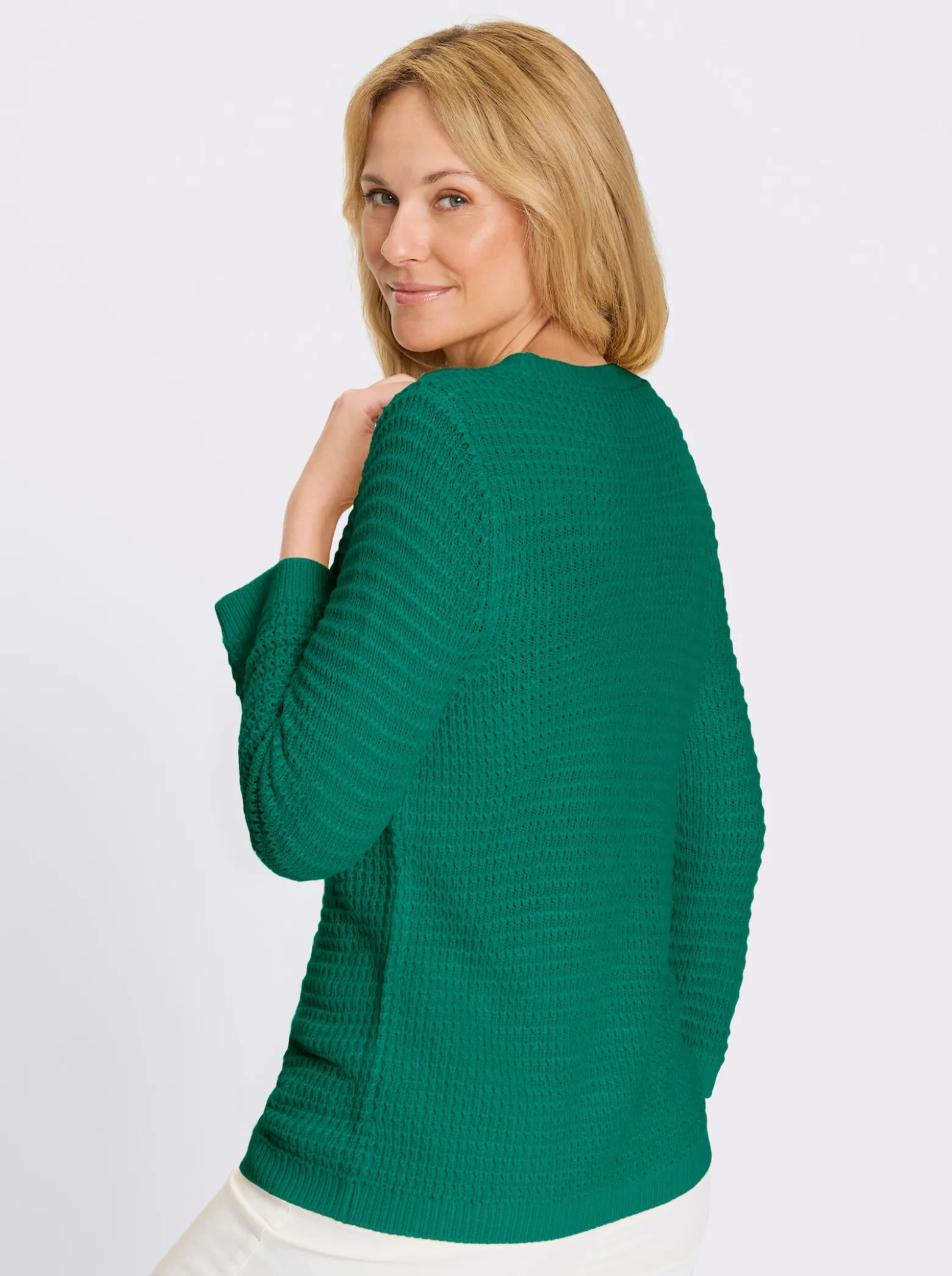 3/4-Arm-Pullover mit U-Boot-Ausschnitt