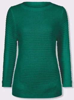 3/4-Arm-Pullover mit U-Boot-Ausschnitt