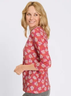 3/4-Arm-Shirt allover bedruckt, Baumwolle