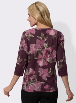 3/4-Arm-Shirt allover mit Blütendessin