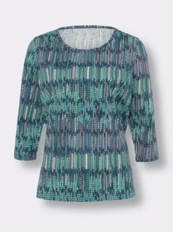 3/4-Arm-Shirt aus Baumwolle, bedruckt