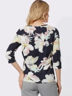 3/4-Arm-Shirt aus Baumwolle, geblümt