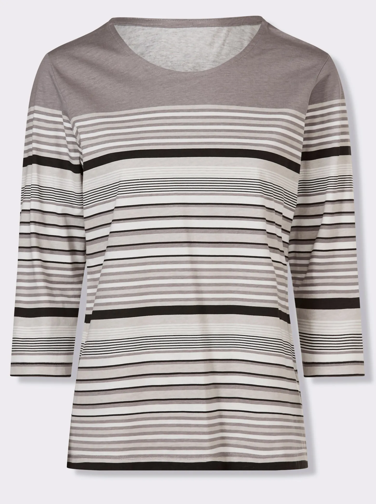 3/4-Arm-Shirt aus Baumwolle, gestreift