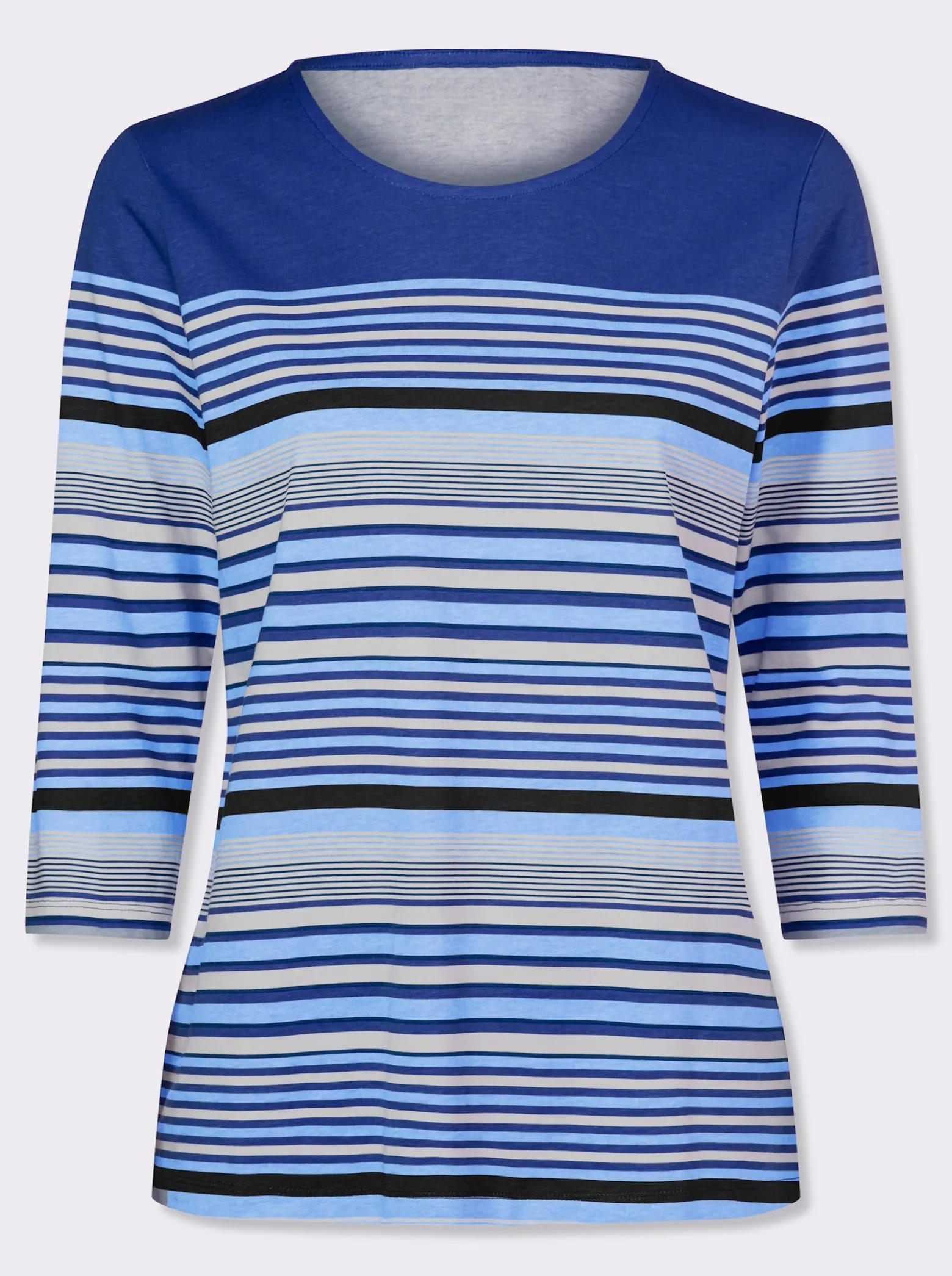 3/4-Arm-Shirt aus Baumwolle, gestreift